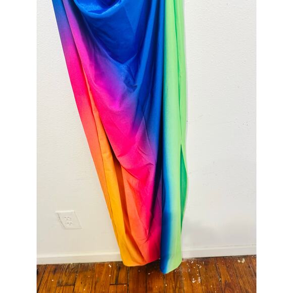 NWT BAOBAB Multicolor Ombre One Shoulder Front Cutout Eliza Maxi Dress Size S - Picture 13 of 16